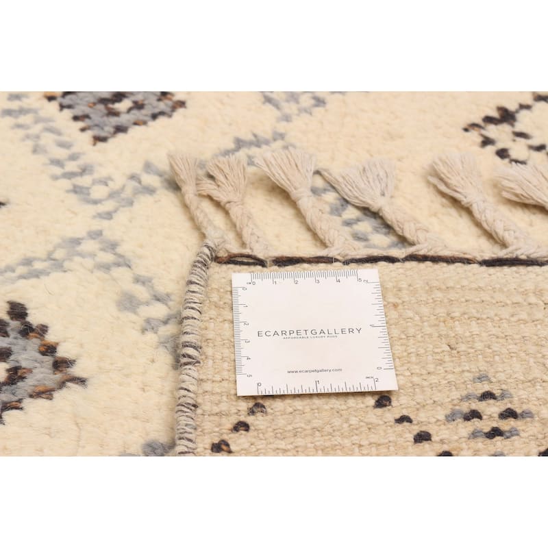 ECARPETGALLERY Hand-knotted Pak Finest Marrakesh Cream Wool Rug - 8'1 x 10'5