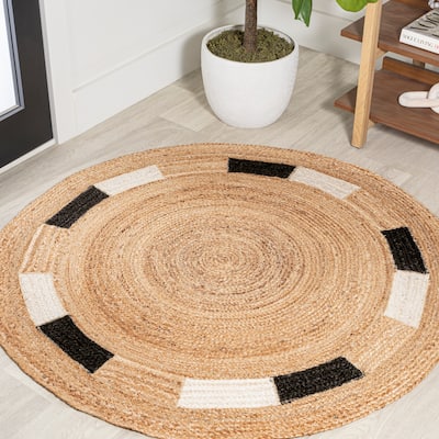 JONATHAN Y Ayana Geometric Jute Circle Area Rug