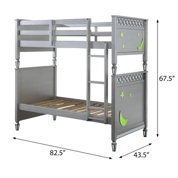 Grace Silver Twin/Twin Bunk Bed with Removable Guardrail