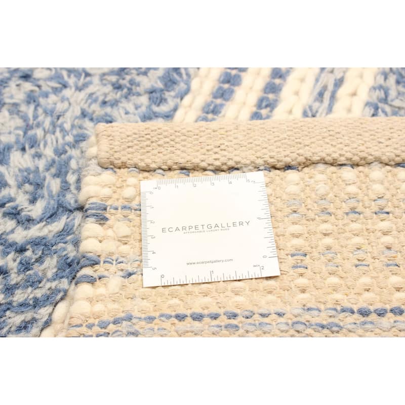 ECARPETGALLERY Braid weave Sienna Blue Wool Rug - 5'2 x 7'7
