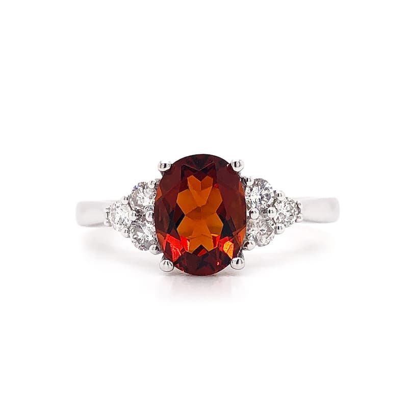 Auriya 1 1/10ct Oval Garnet and Diamond Engagement Ring 1/4ctw 14k Gold
