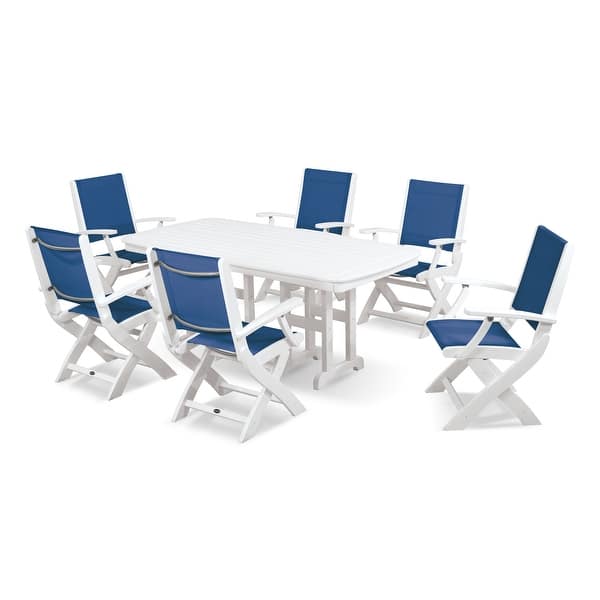 POLYWOOD Coastal 7piece Outdoor Dining Set Bed Bath & Beyond 10104987