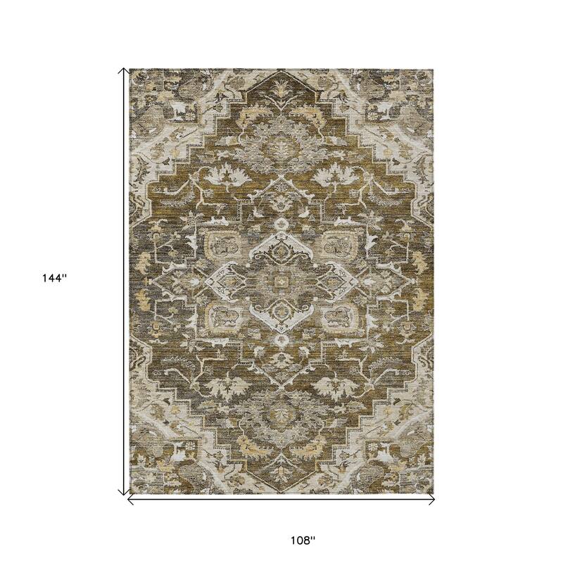 HomeRoots Oriental Traditional Rectangle Outdoor Rug