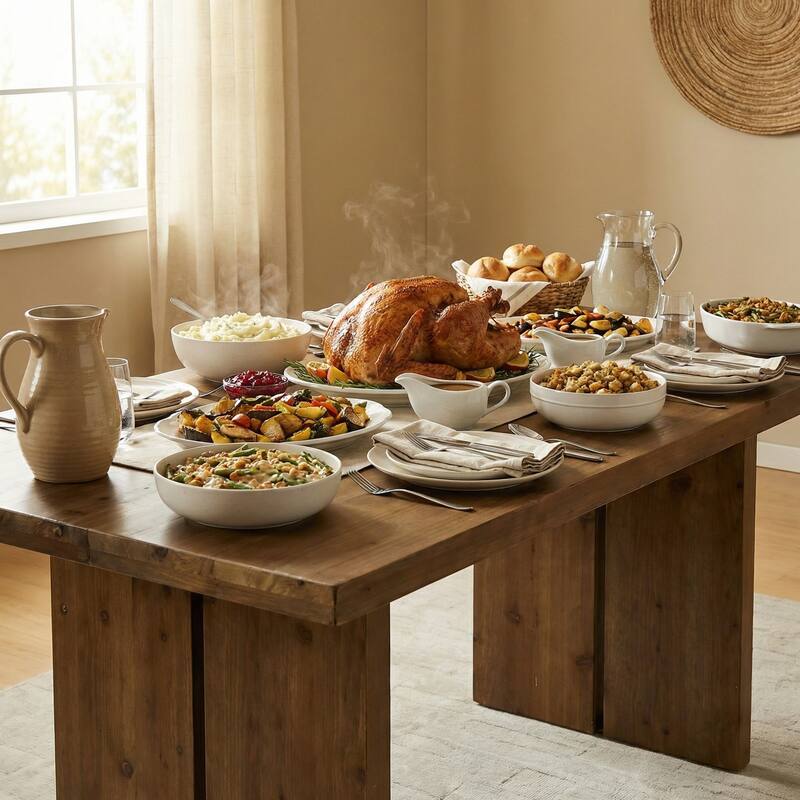 Solid Wood Dining Table for 6