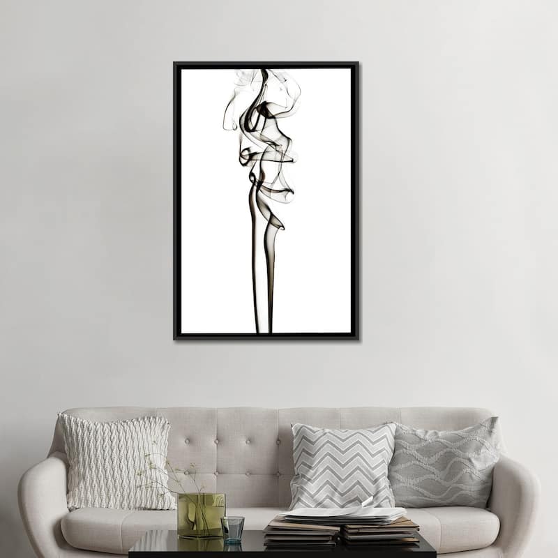 iCanvas "Abstract Black Smoke - Sensual" by Philippe Hugonnard Framed Canvas Print