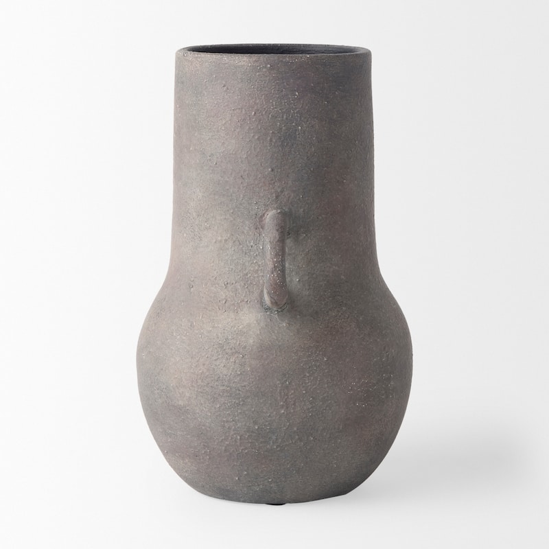 Armani Brown And Gray Ceramic Vase (7")