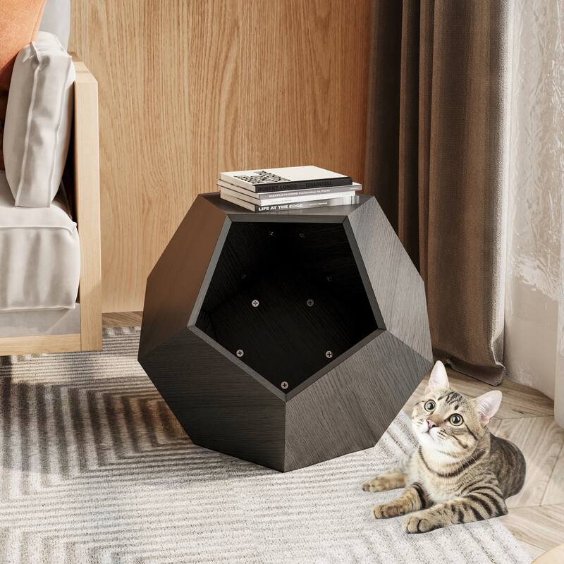 25.98'' Modern Pet Furniture Cat Kennel Side Table Coffee Table
