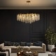 preview thumbnail 2 of 16, 40 in. Gold Modern Crystal Chandelier Tree Branches Rectangular Chandelier Kitchen Island Pendent Light for Dining Room