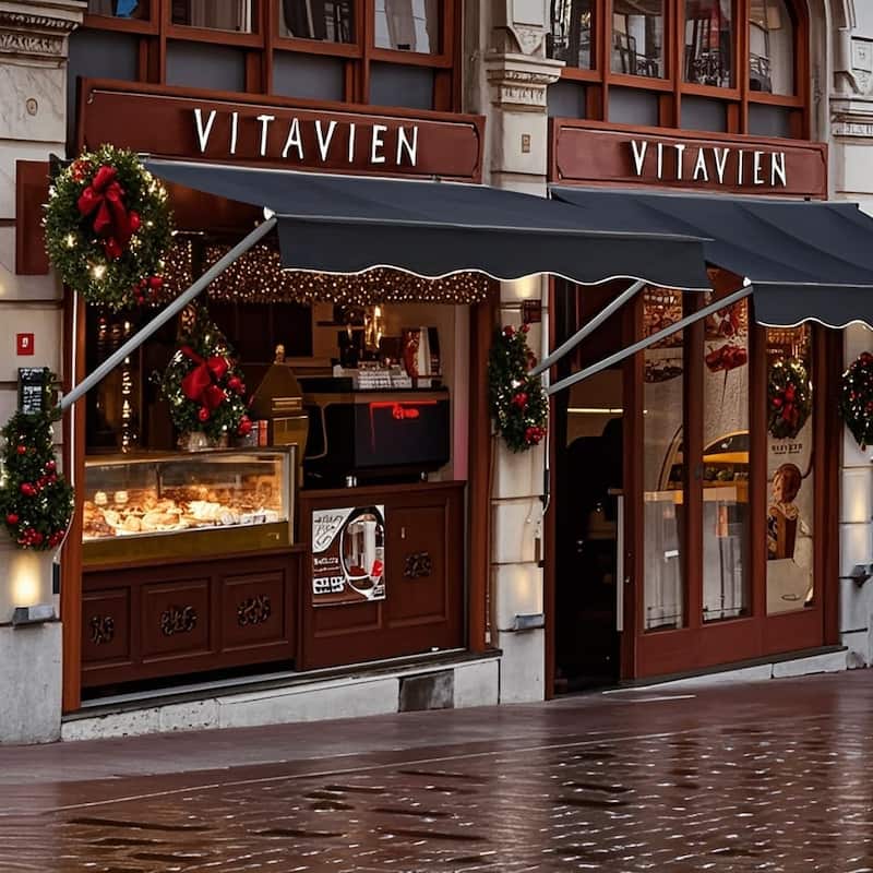 MCombo Patio Window Awnings 50''x55'', Fully Assembled Manual Retractable Sunshade Canopy