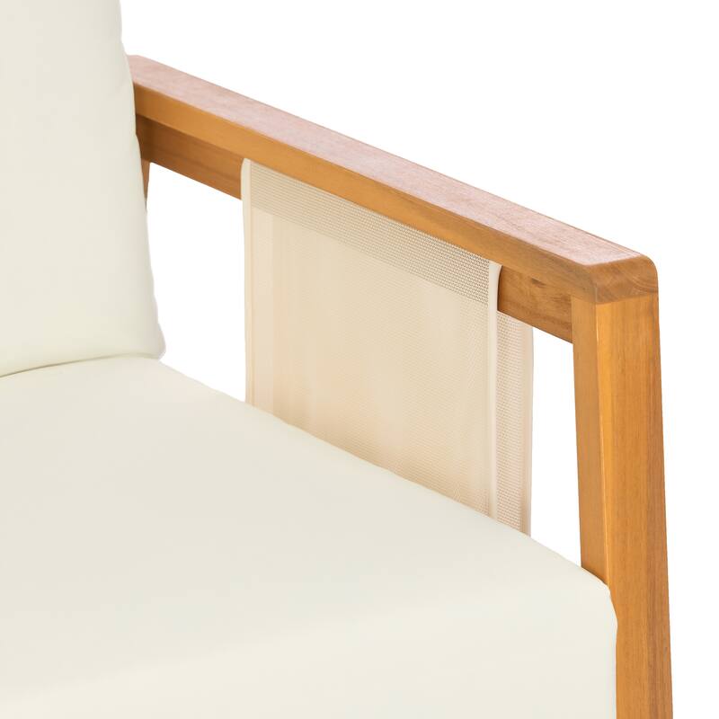 Christopher Knight Home - Outdoor Acacia Wood Club Chair with Water-Repellent Cushions and Textilene Accents