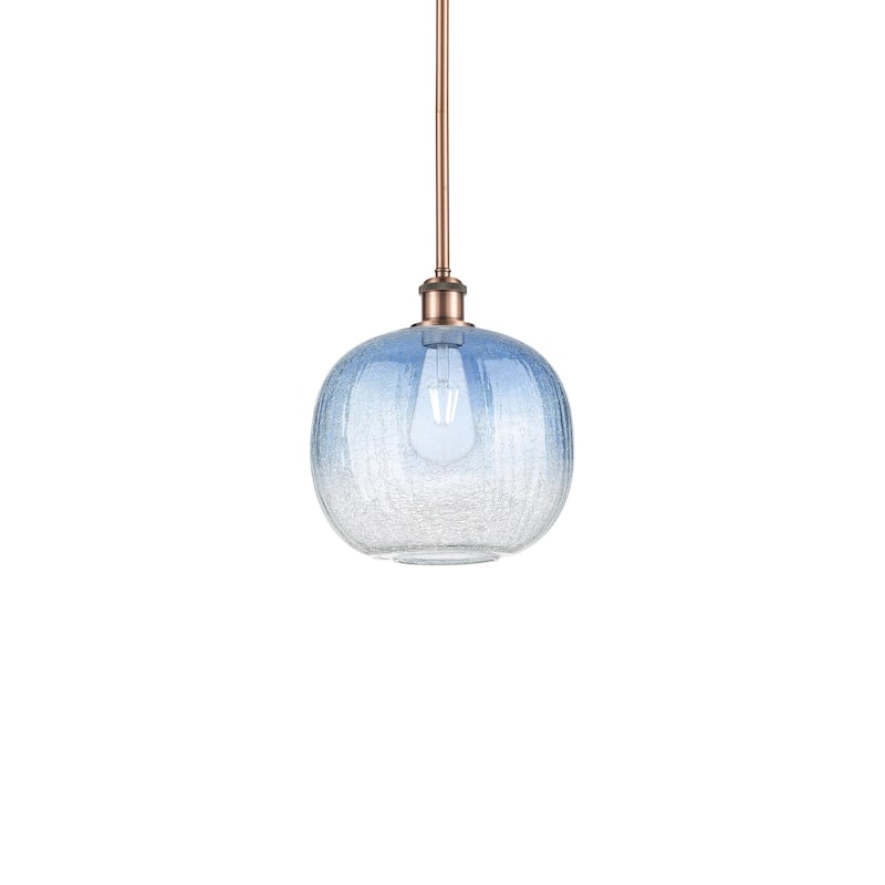 Innovations Lighting 516-1S-12-11 Brookhaven Sphere Pendant Brookhaven - Antique Copper / Sapphire Blue