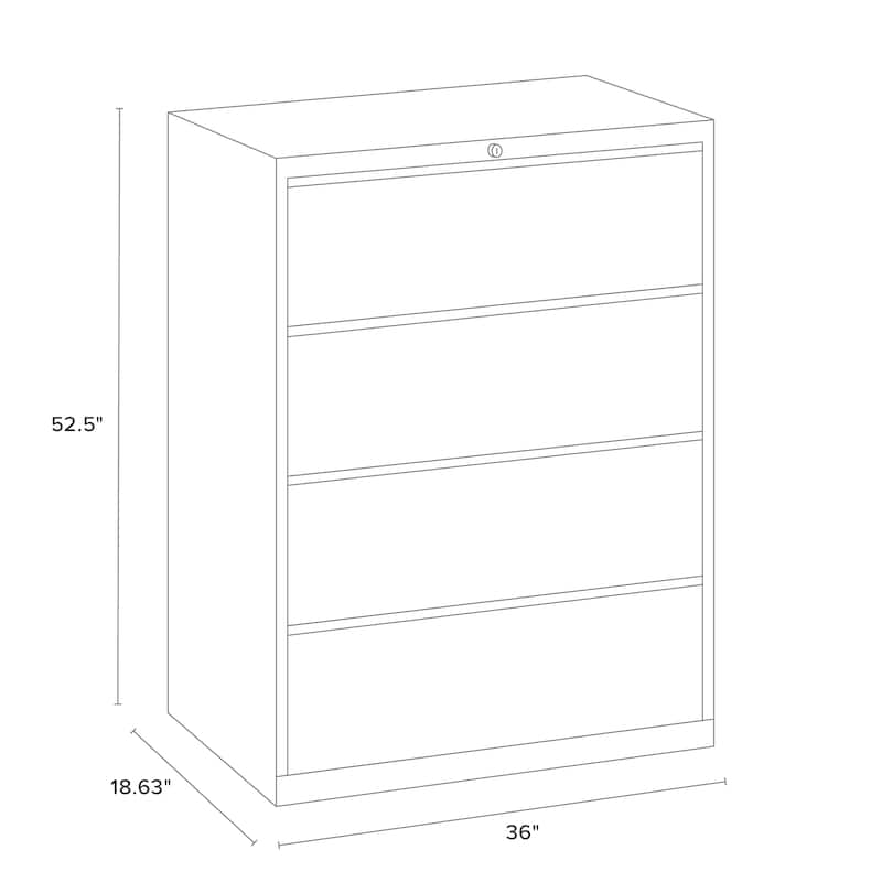 Hirsh 36"W 4 Drawer Lateral File Cabinet for Home/Office with Premium Matte Texture Finish