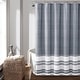 preview thumbnail 1 of 24, Lush Decor Nantucket Yarn Dyed Cotton Tassel Fringe Shower Curtain Navy