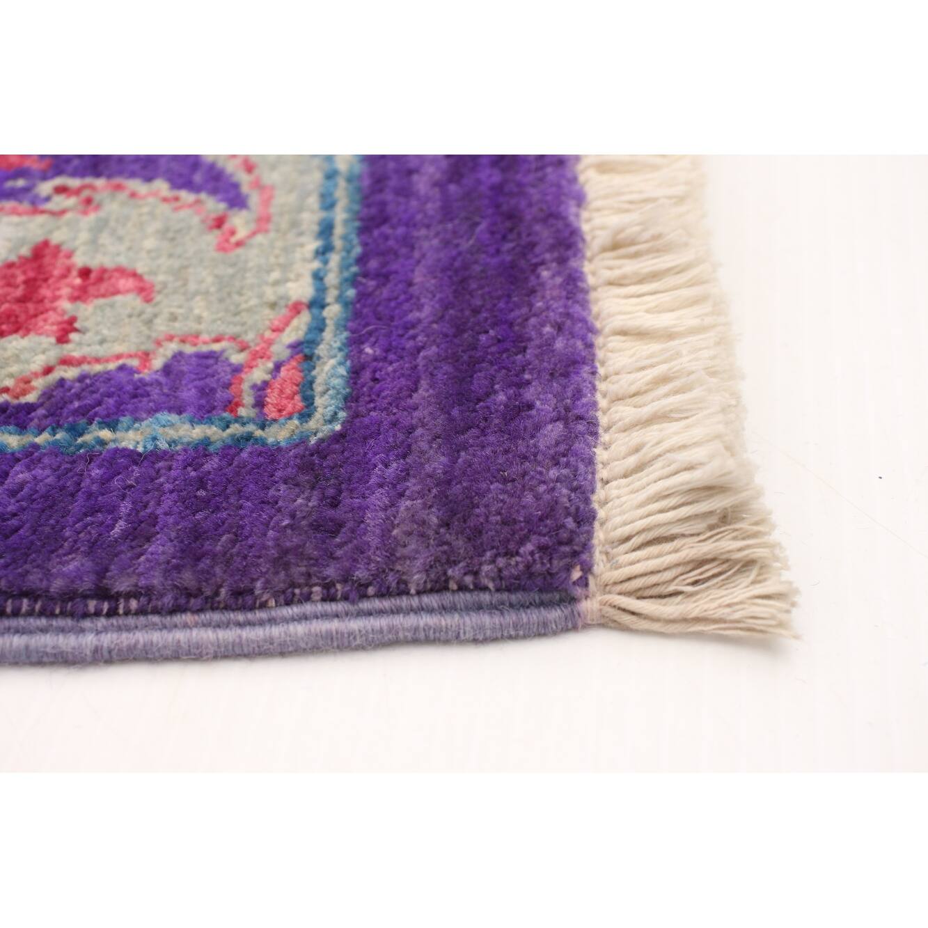 ECARPETGALLERY Handknotted Lahore Finest Collection Purple Wool Rug