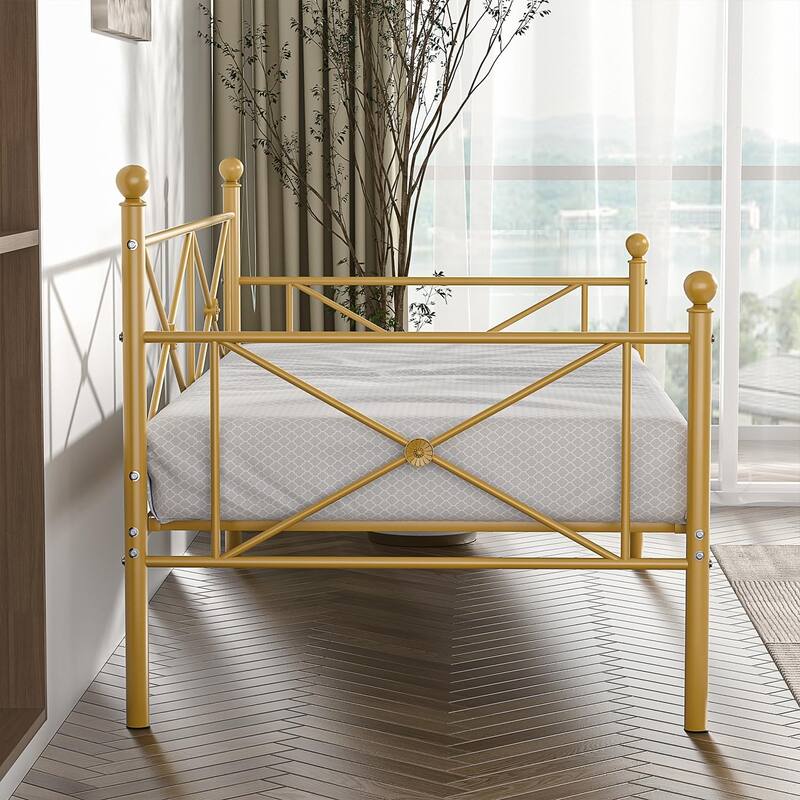 Javlergo Metal Daybed Frame Twin Size Sofa Bed with Steel Slats for Living Room Guest Room