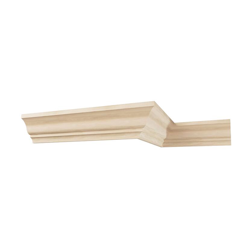 WM48: 3-1/3-in H x 2-2/3-in P x 4-1/4-in F x 96-in L Americraft Solid Hardwood Stain Grade Crown Moulding