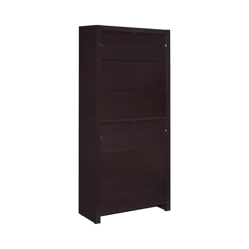 4-Shelf Bookcase with Storage Drawer in Cappuccino