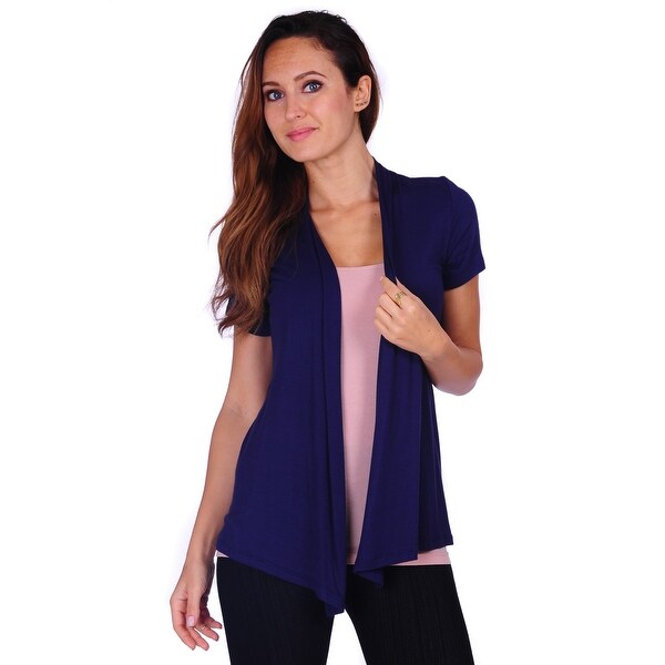 Short sleeve open cardigan