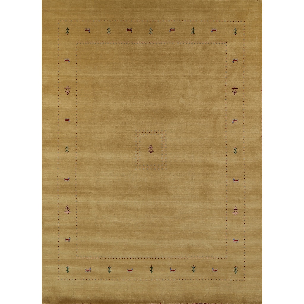 Tribal Gabbeh Rug Hand-Knotted Wool Carpet - 7'11"x 9'9"