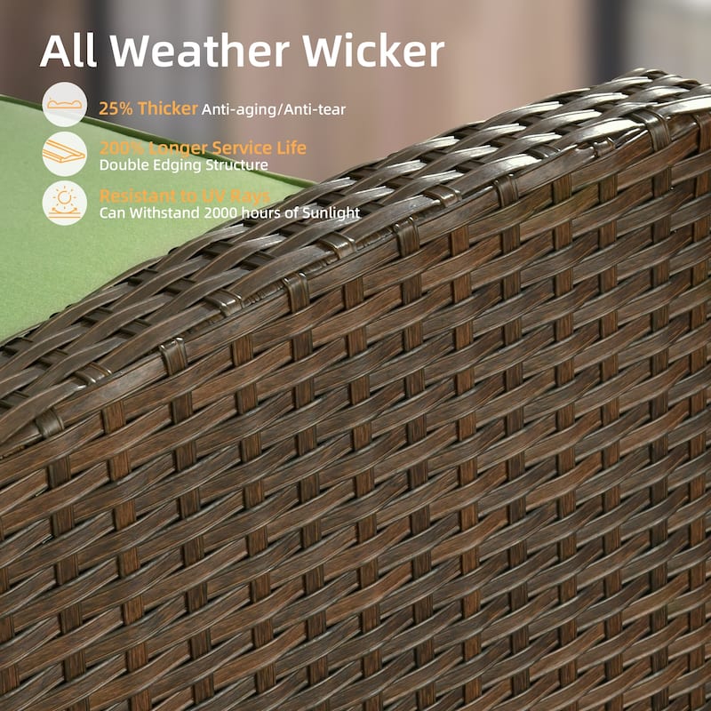 XIZZI 7-Piece Outdoor Wicker Conversation Set