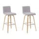 preview thumbnail 120 of 120, Skara Swivel Bar Stool, Upholstered Bar Height Chair with Bentwood Frame Set of 2 - Gray Fabric & Oak