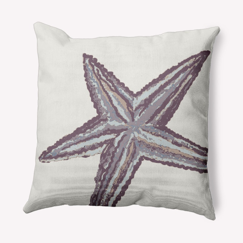 Large Starfish Nautical Indoor/Outdoor Throw Pillow - Dusty Purple - 16" x 16"