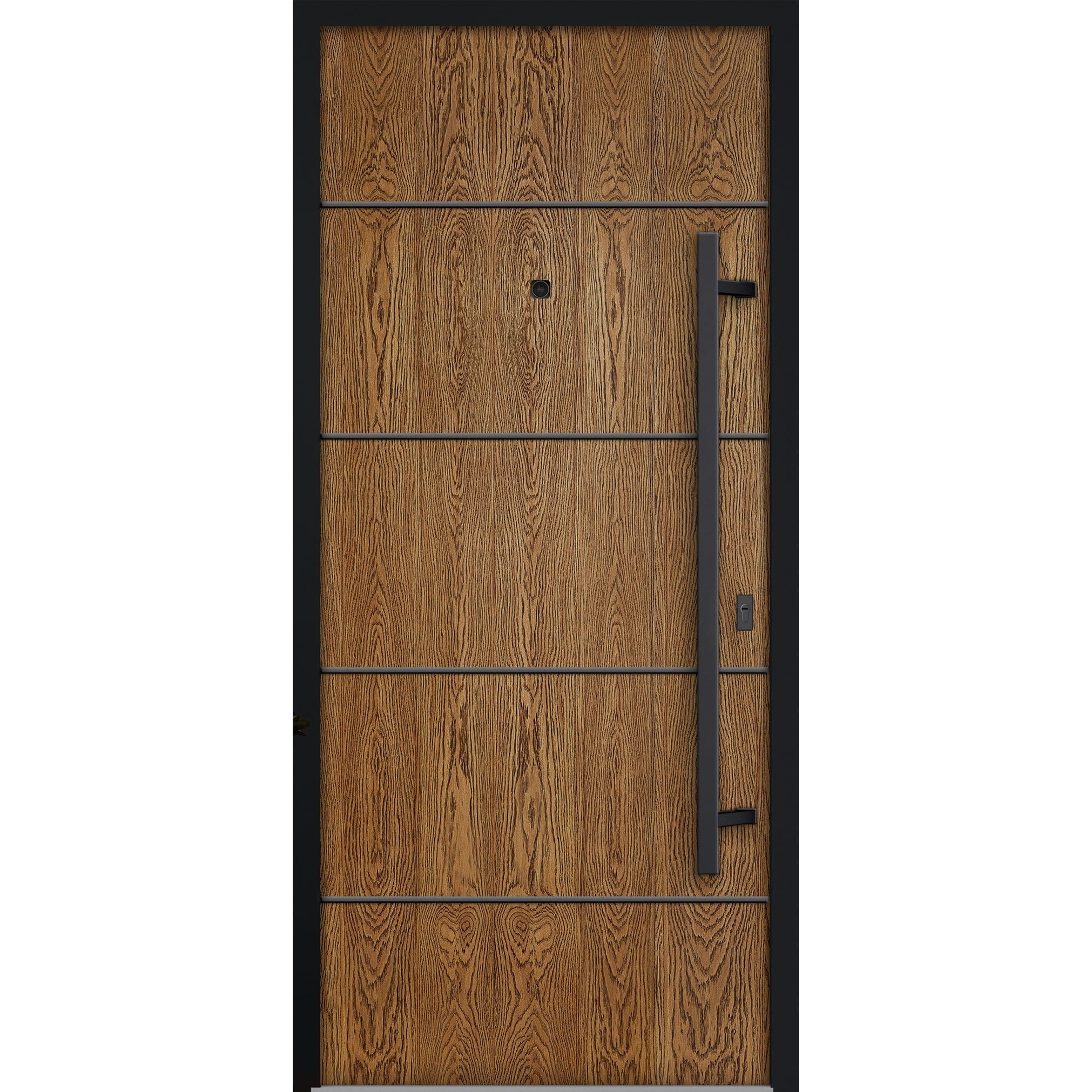 Exterior Prehung Steel Entry Door 0131 Black Enamel 2 Sidelites Top Window Stainless Steel Inserts W16+36+16xH80+16