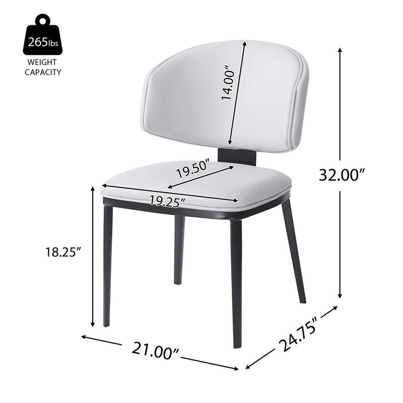 Upholstered Side Chair Dining Chairs (Set of 2) - Black,White