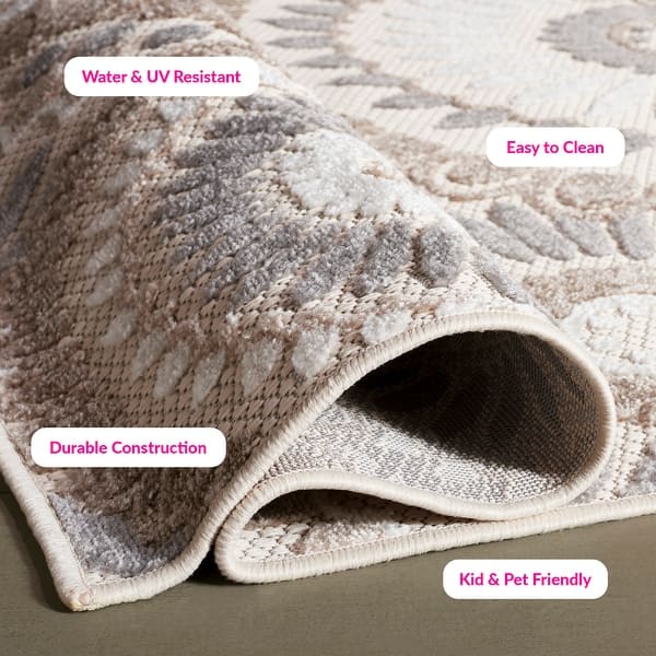 SAFAVIEH Cabana Mrinal Indoor/ Outdoor Waterproof Patio Floral Rug