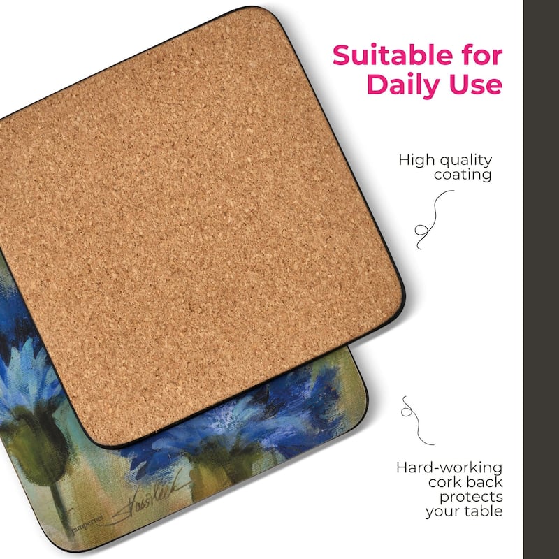 Pimpernel Set of 6 Fleurs des Champs Coasters - 4 Inches Sq.