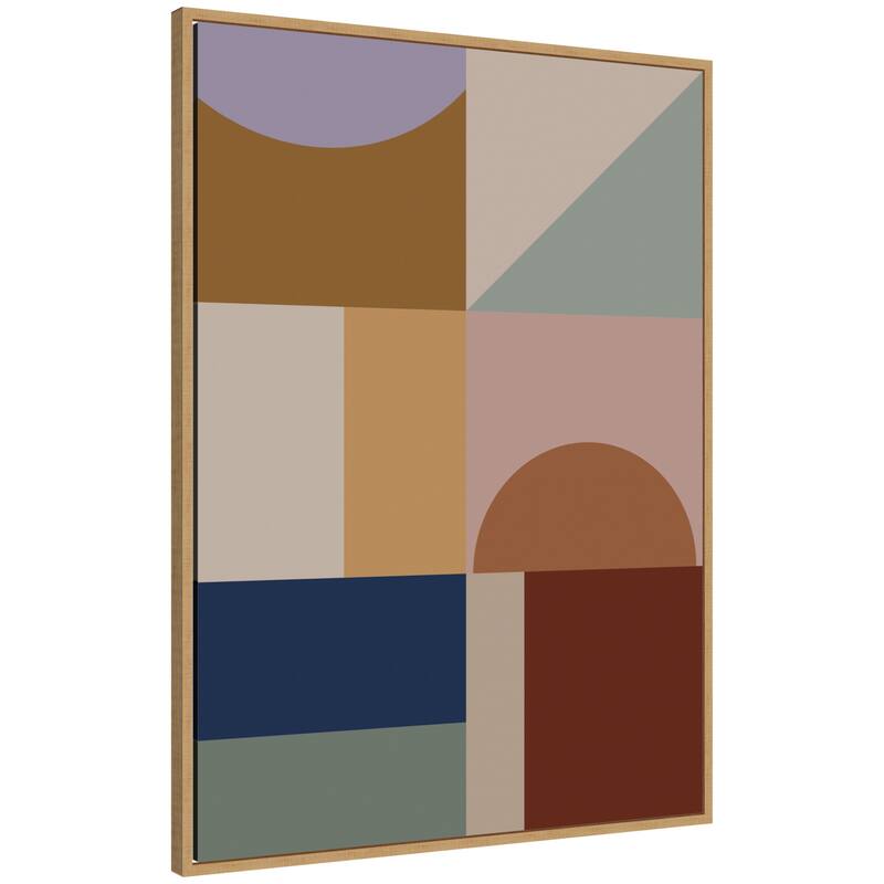 Kate and Laurel Modern Bohemian Pattern 2 by The Creative Bunch Studio Framed Canvas Wall Art Print - 28 x 38 - Brown