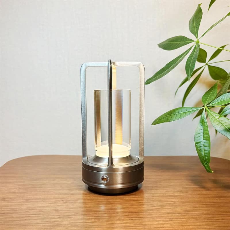 4000 mAh Rechargeable Outdoor Table Lamp Cordless - silver