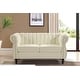 preview thumbnail 5 of 4, Capri Faux Leather Chesterfield Rolled Arm Loveseat Gream White