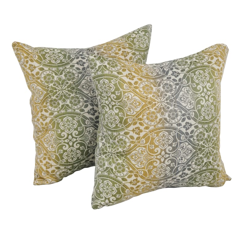 17-inch Square Premium Woven Outdoor Throw Pillows (Set of 1, 2, or 4) - Set of 2 - Festive Patina