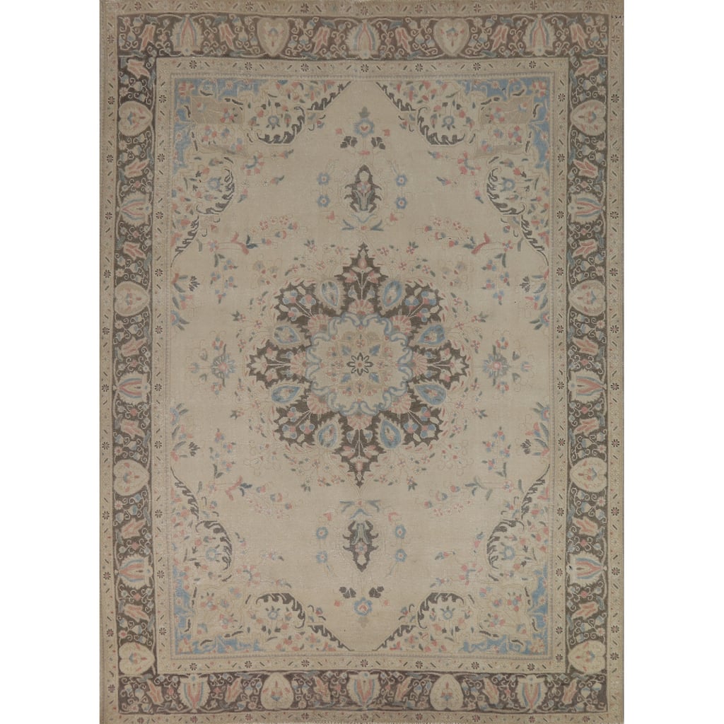 Floral Tabriz Persian Area Rug Handmade Traditional Wool Carpet - 8'3"x 10'10"