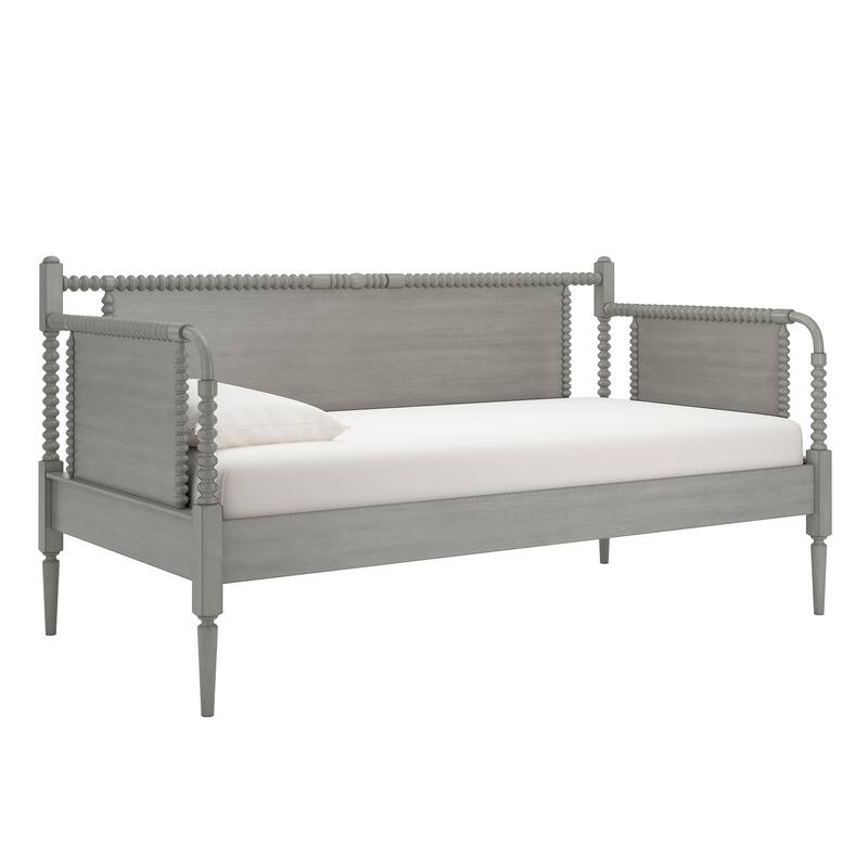 Dane Traditional Beaded Wood Daybed and Trundle by iNSPIRE Q Classic - Antique Grey - Without Trundle