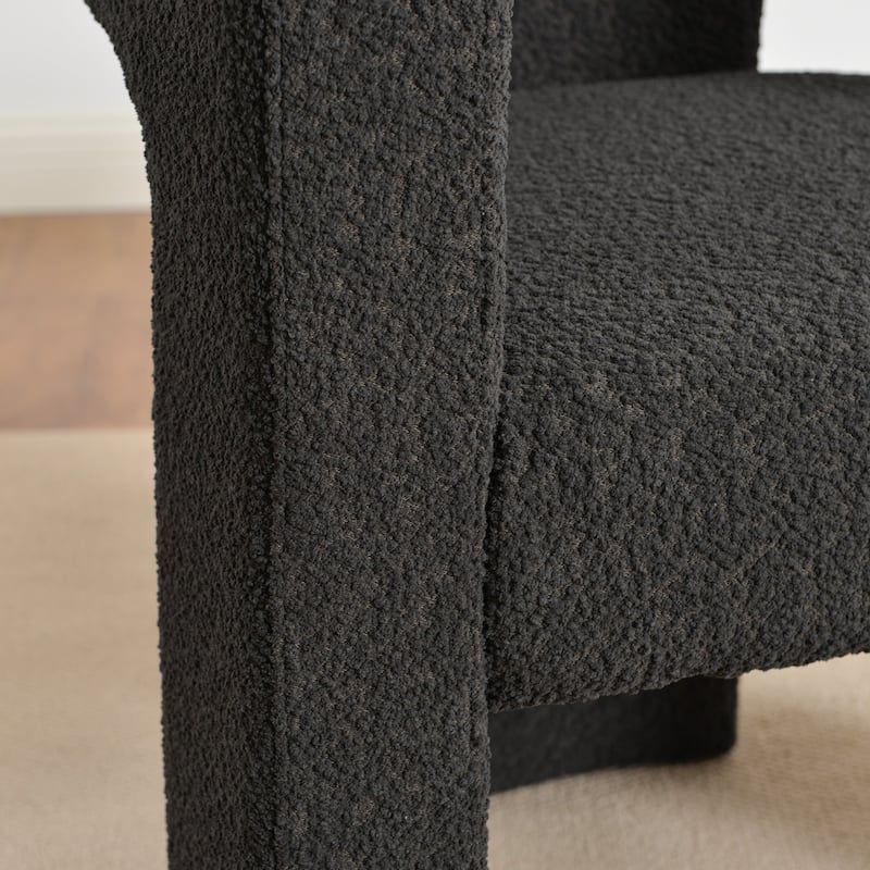KINWELL 28" Wide Boucle Upholstered Square Armchair (Set of 2)