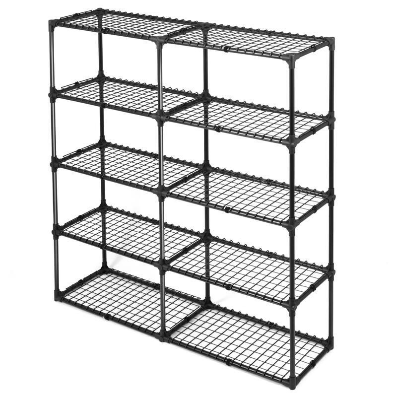 5-shelf Wire Rack With Cover (2 Pack), Versatile Design Heavy Duty Storage Shelf