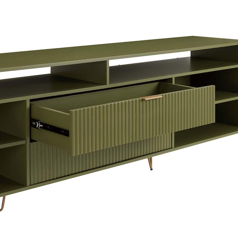 Manhattan Comfort Dumbo Mid-Century Modern TV Stand with 6 Shelves