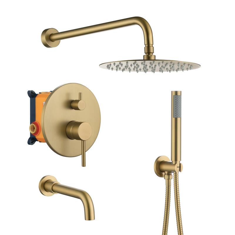10-Inch Three-function Wall-mounted Round Shower Set
