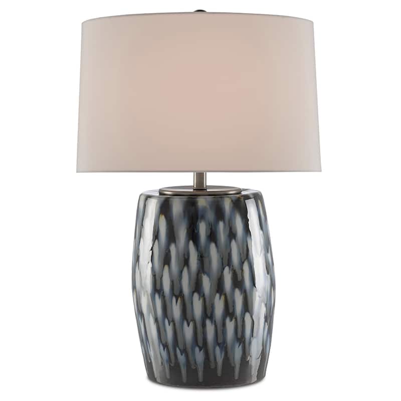 Currey & Company Milner Blue Table Lamp - 27.5"h x 18"w x 18"d - 27.5"h x 18"w x 18"d - Indigo/Cloud