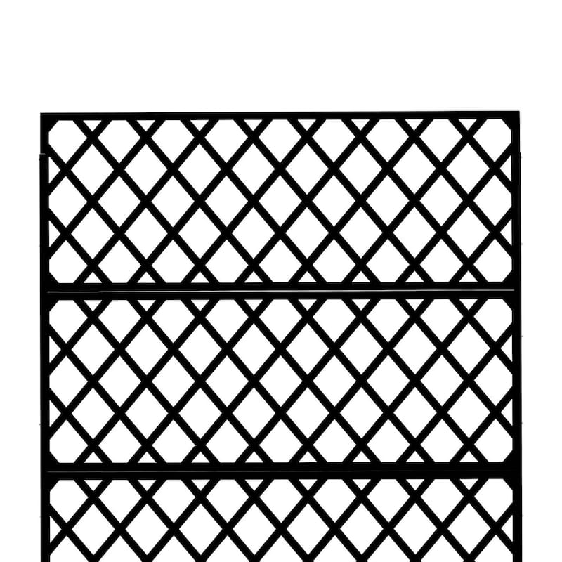 71"x35"x16" Galvanized Steel Raised Garden Bed with Trellis & Privacy Screen - N/A