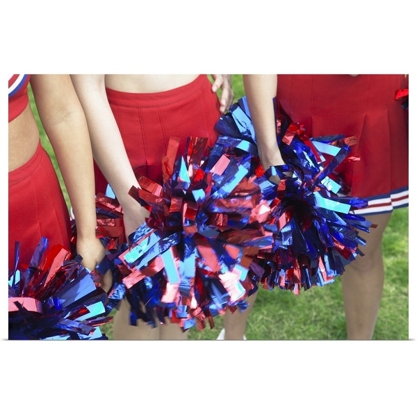 "Mid Section View of Three Cheerleaders" Poster Print