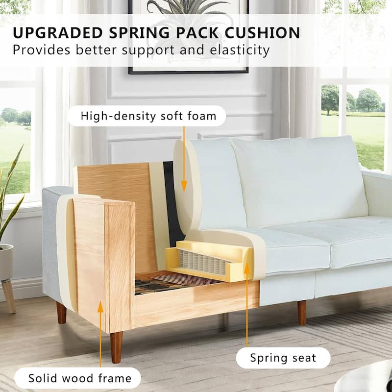 82.68'' Sofa for Living Room, Loveseat Sofa with USB/Type-C Port, Comfy Chenille Love Seat Couch with Removable Cover