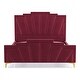 preview thumbnail 17 of 16, Glim Art Deco Velvet Upholstered Tufted Platform Bed by Furniture of America