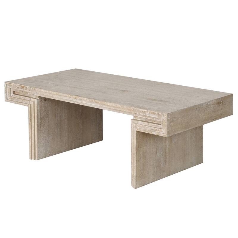 Double-Tier Structure Vintage Industrial Coffee Table for Living Room