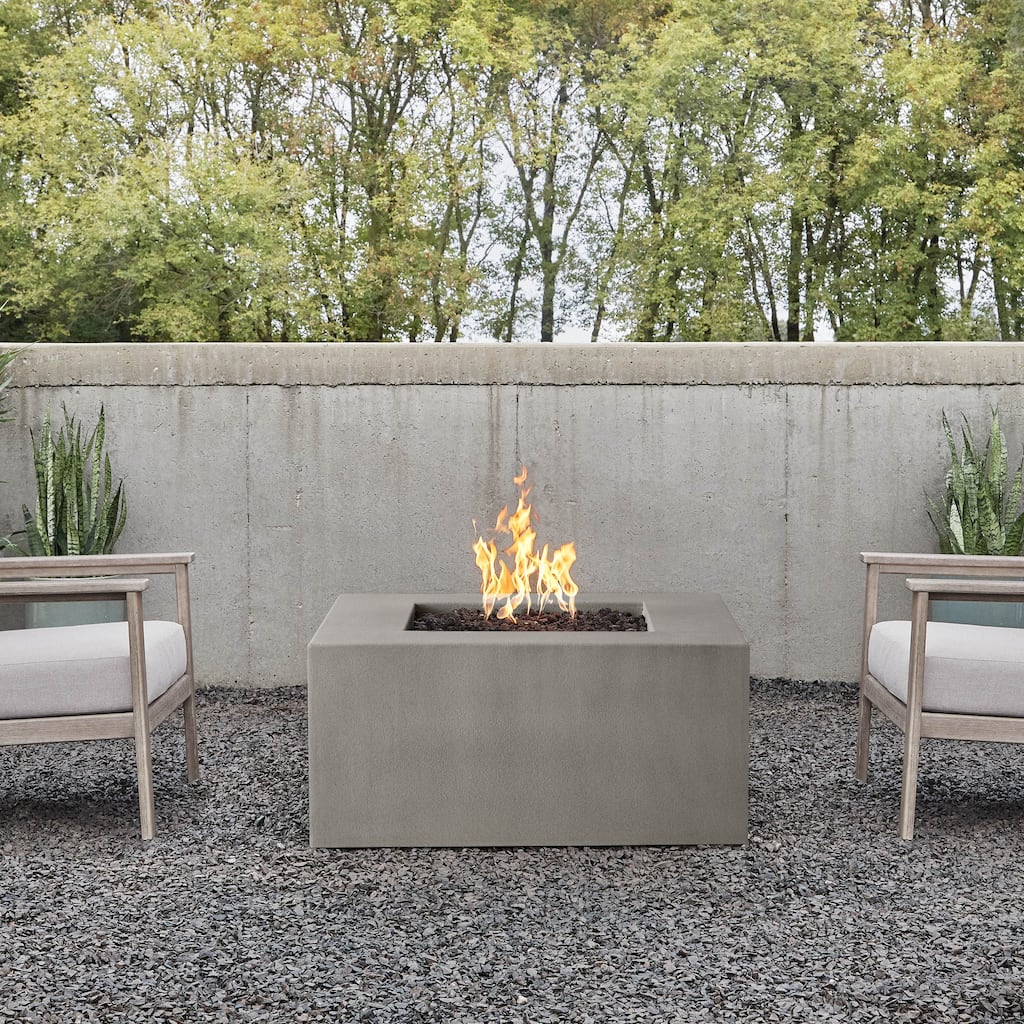 Provo Casual Square Natural Gas Fire Table in Flint by Jensen Co - 40 x 40 x 19