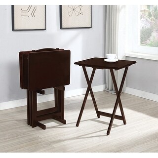 Avondale Solid Wood Traditional Cappuccino 4-piece Tray Table Set