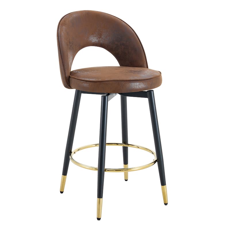 360°Rotatable Upholstered Bar Chair Side Chair Set Of 2