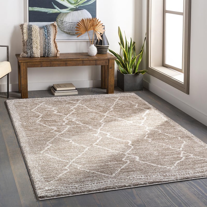 Livabliss Zamora Tribal Boho Area Rug - Camel - 6'7" x 9'